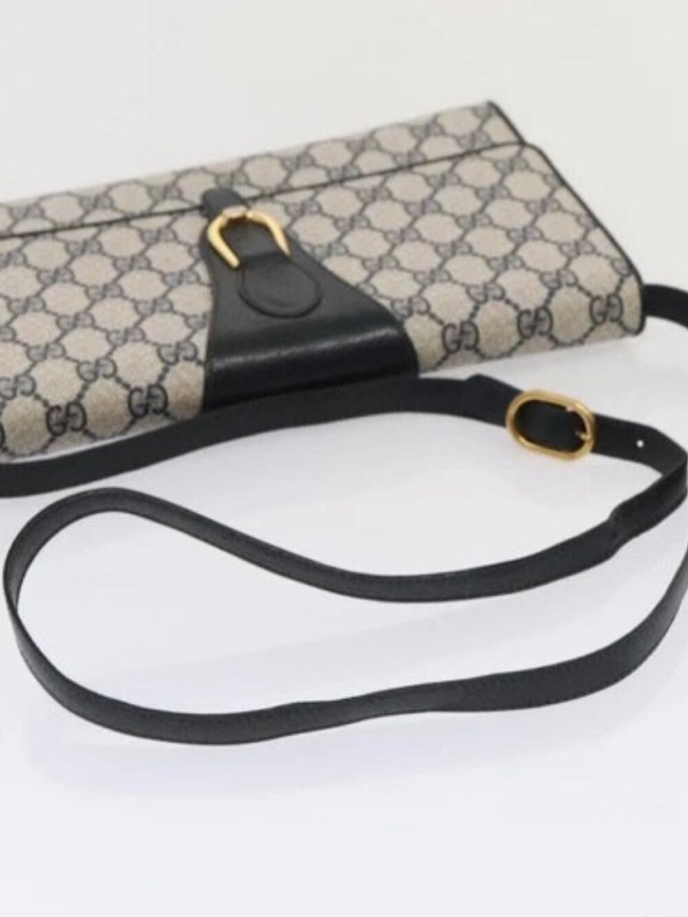 GUCCI GG Supreme Shoulder Bag PVC Leather Navy Gold 94 02 050 Auth ep5428 - Picture 7 of 16
